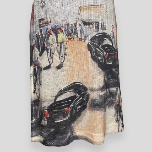 Vintage Inoah Sleevelss Graphic Dress Midi Length Dress Size Medium - Picture 2 of 7